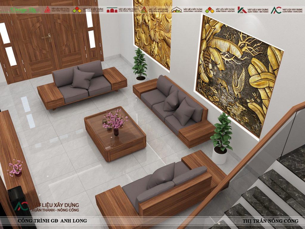 Phối cảnh Thiết kế 3D khi khách sử dụng Gạch ốp lát 60x120 ARMANI 21.B.612.6852