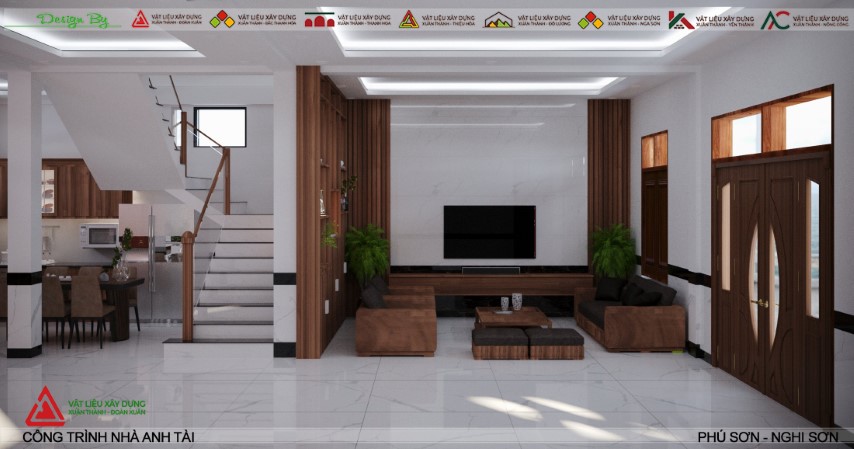Phối cảnh 3D gạch ốp lát cho nhà a Tài ở - Nghi Sơn - Thanh Hóa