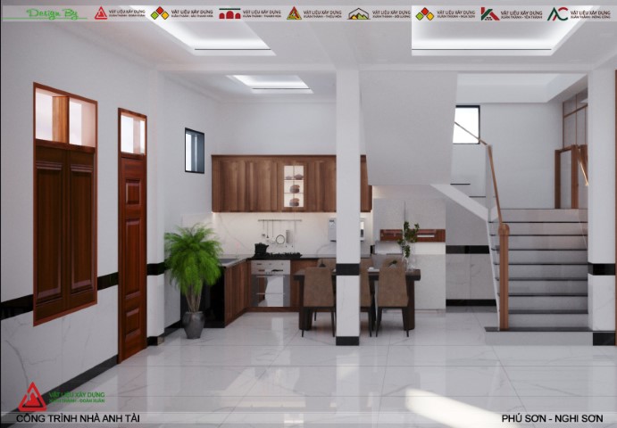 Phối cảnh 3D gạch ốp lát cho nhà a Tài ở - Nghi Sơn - Thanh Hóa